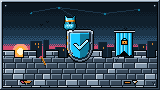 Portada del curso Introducción a la ciberseguridad: un escudo de acero con una marca de verificación y un búho posado encima, sobre una muralla de piedra al amanecer frente a una ciudad.